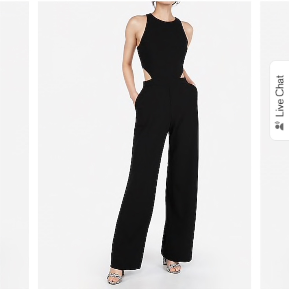 Express black backless jumpsuit!
